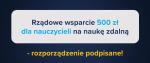 Rządowe wsparcie 500 zł dla nauczycieli.